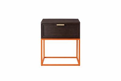 ZACK Bedside Table - wenge / orange