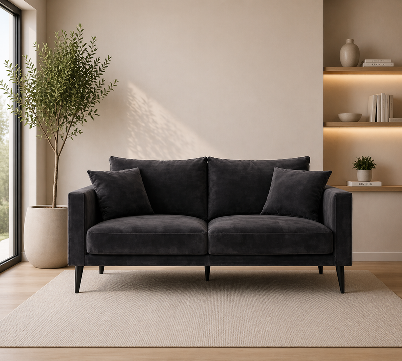 CONNIE 2-Seater Sofa VELUTTO 19 - graphite velvet