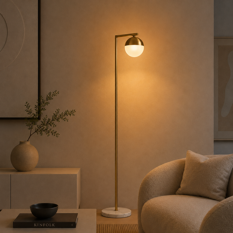 LUNA Floor Lamp - gold (E27 golf)