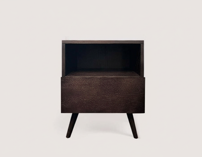 GRANT Bedside Table - wenge / black
