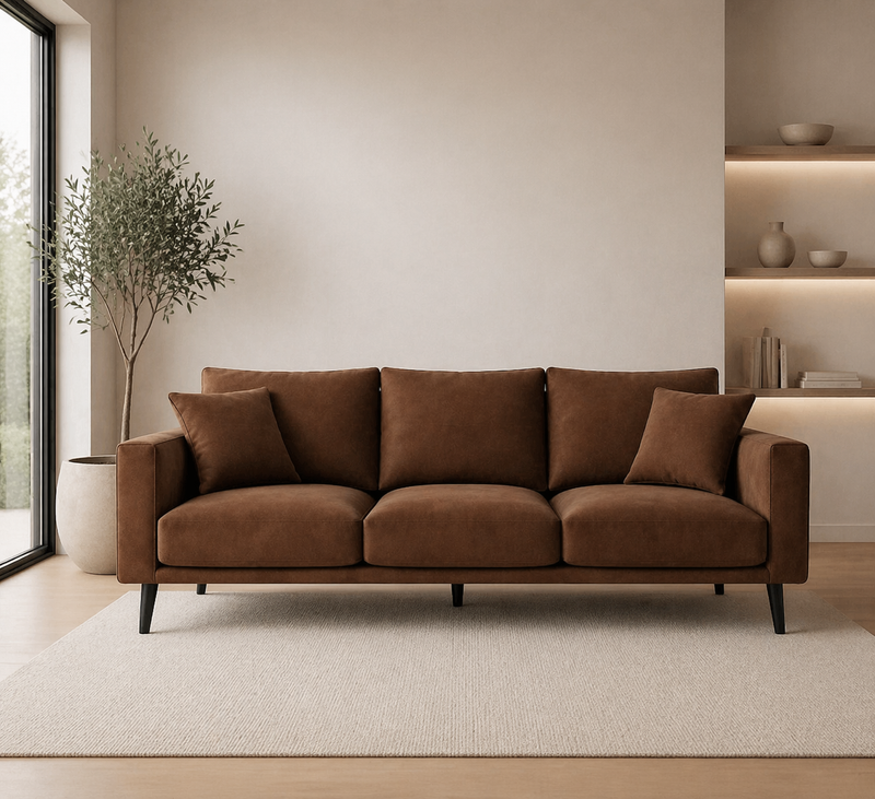 CONNIE 3-Seater Sofa PRESTON 94 - mocha