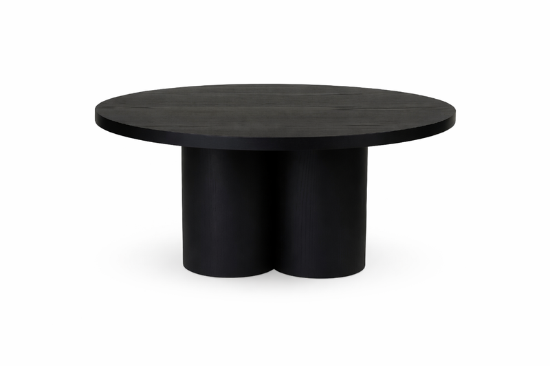 OLLIE Round Coffee Table 80cm - Black.