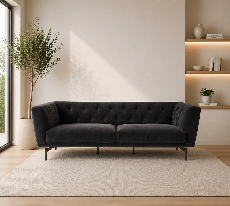 BOBBY 3-Seater Sofa MEG 21 - charcoal