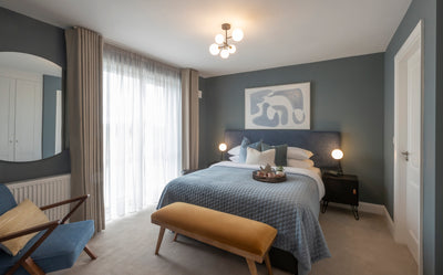 Long Low Headboard  - 6 FT Wide 24'' Tall (Blue)