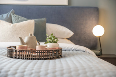 Long Low Headboard  - 6 FT Wide 24'' Tall (Blue)