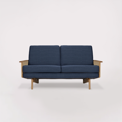 Egsmark Cane Webbing 2 Seater Sofa (Larmony Blue)