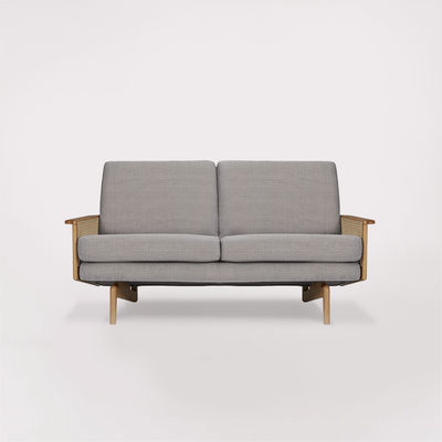 Egsmark Cane Webbing 2 Seater Sofa (Light Grey)