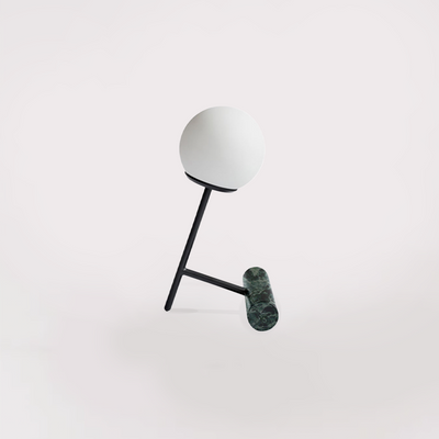 Globe Table Lamp (Black & Green Marble)