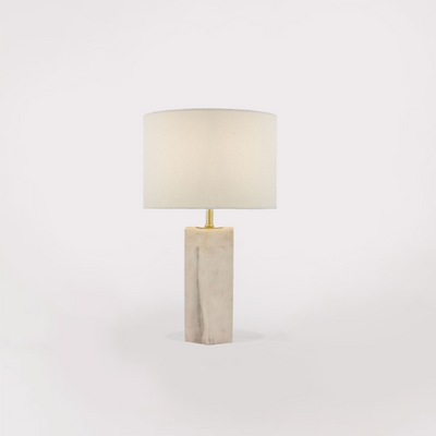 Nalani Table Lamp (White Linen & Pink Marble)