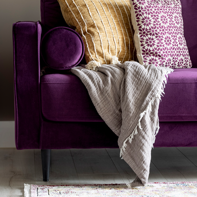 Brooklyn 3 Seater Sofa (Plum)