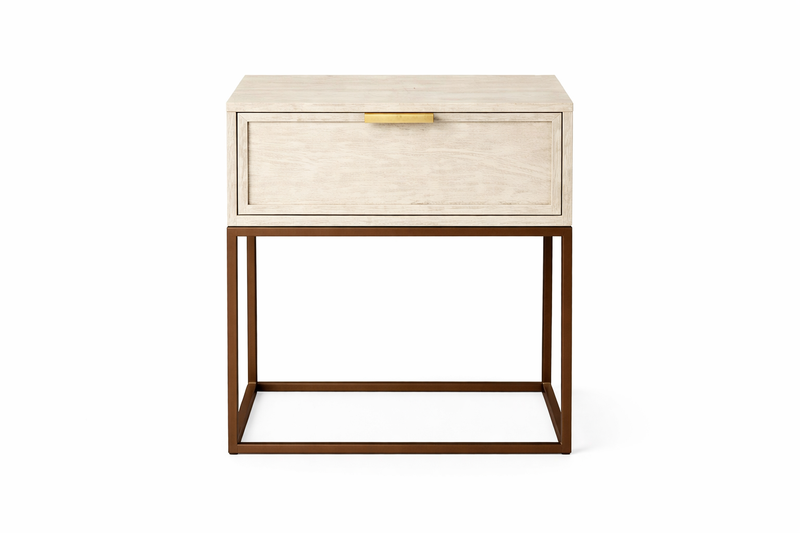 ZACK Bedside Table - Umber / White