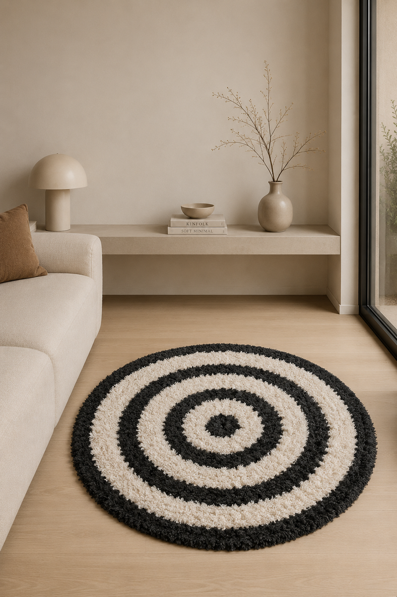 ROUND Rug - white / black