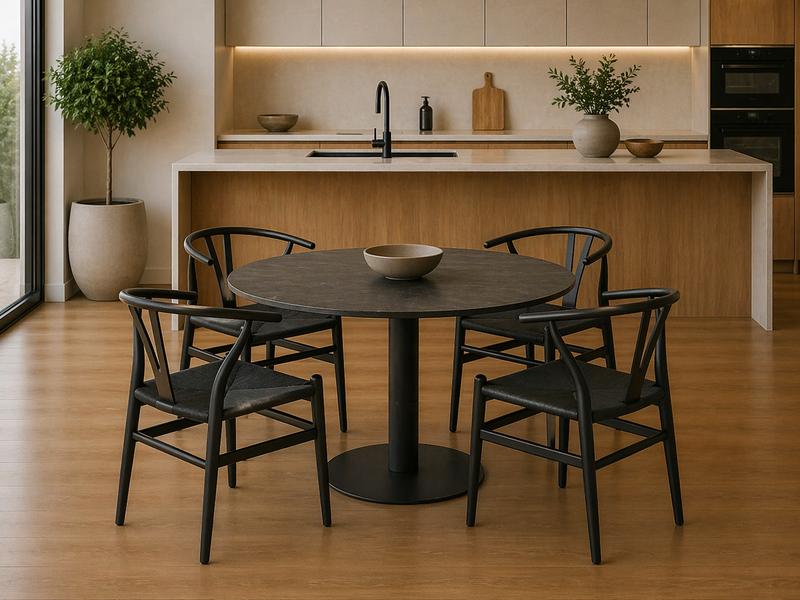 IBIZA Round Dining Table 110cm - ash black