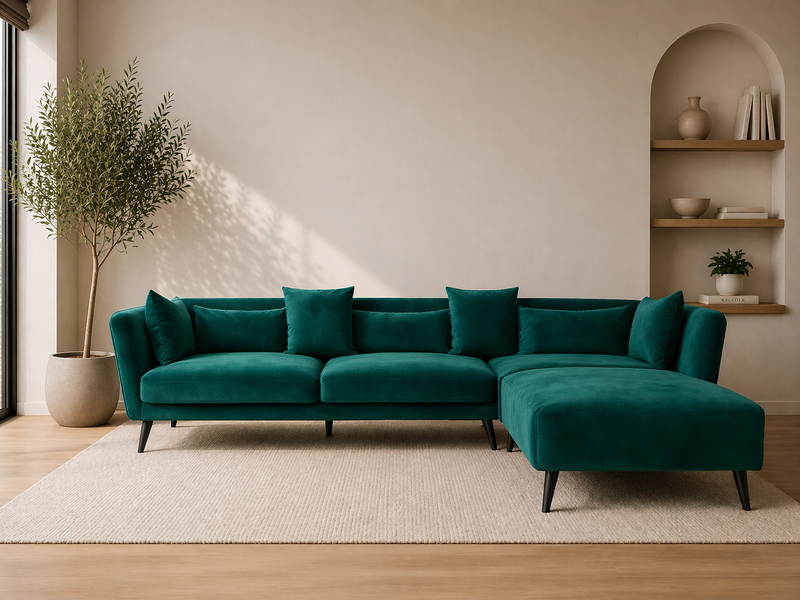 AVENUE Corner Sofa Right-Hand Side - teal