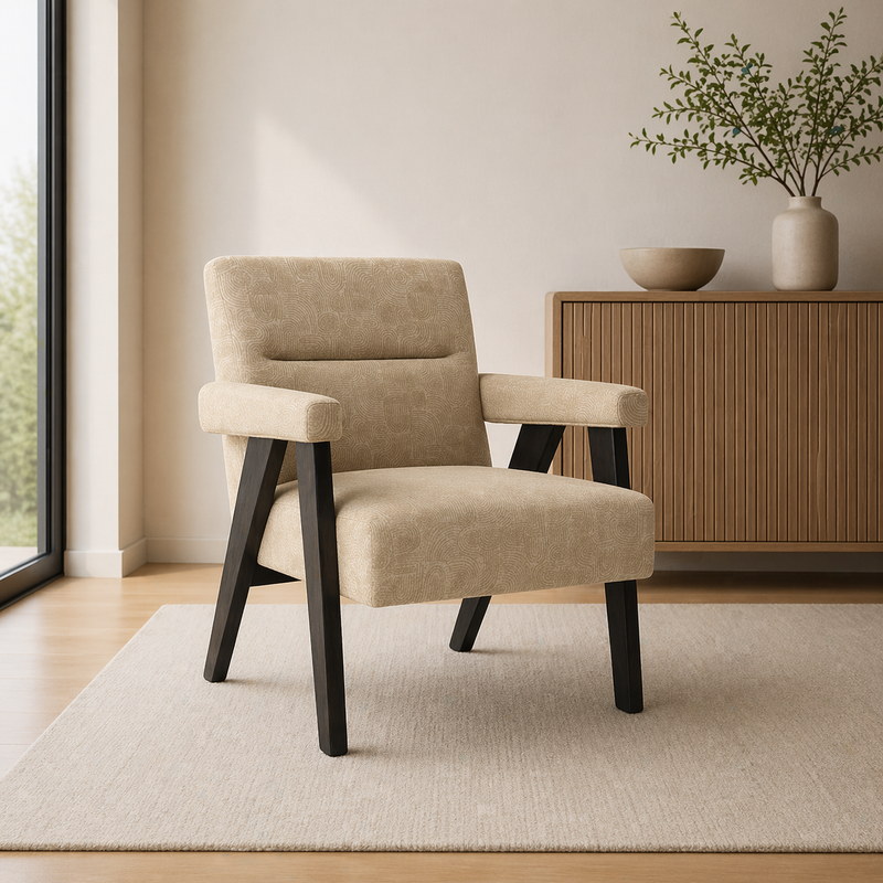 DAKOTA Lounge Chair - beige / black grey
