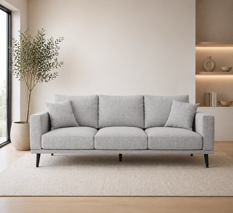 CONNIE 3-Seater Sofa COMO PEBBLE - light grey