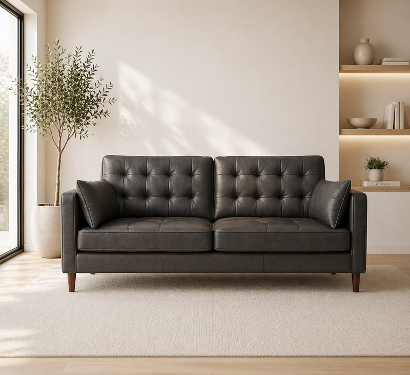 EMMA 3-Seater Sofa PRESTON 96 - dark brown