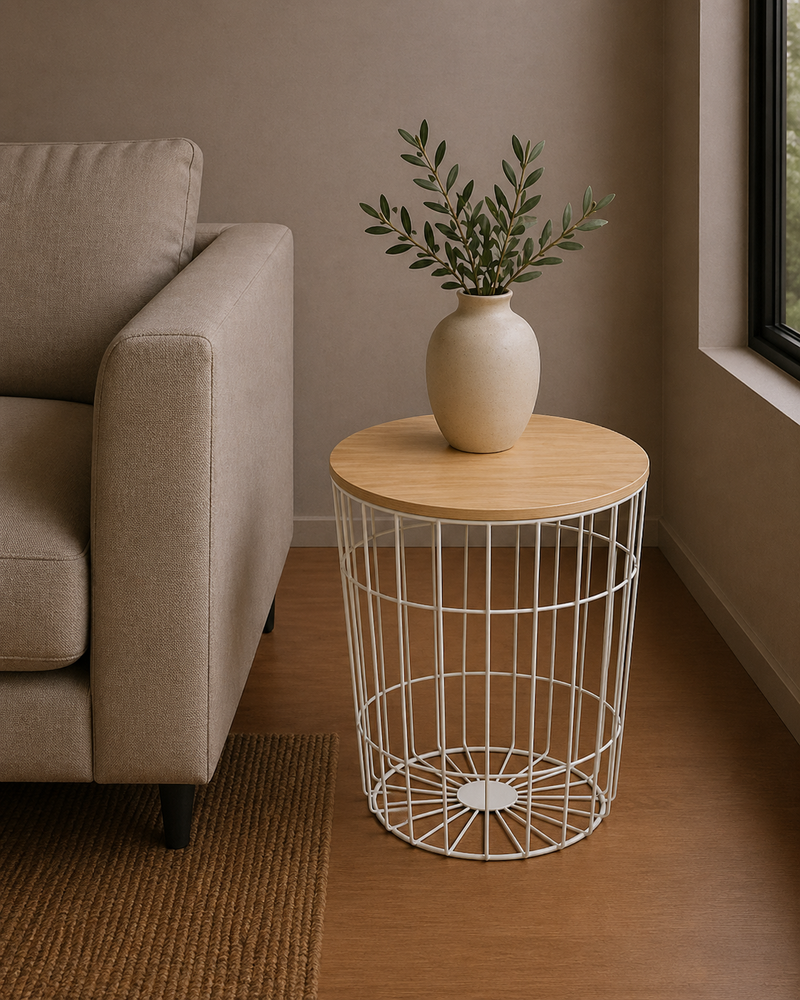 LOTUS End Table 43cm - oak / white