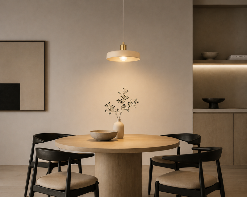 VALDIOLA Ceiling Pendant - sand / brushed brass (E27)