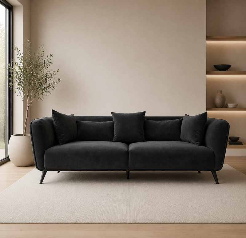 AVENUE 3 Seater MEG 21 - charcoal velvet