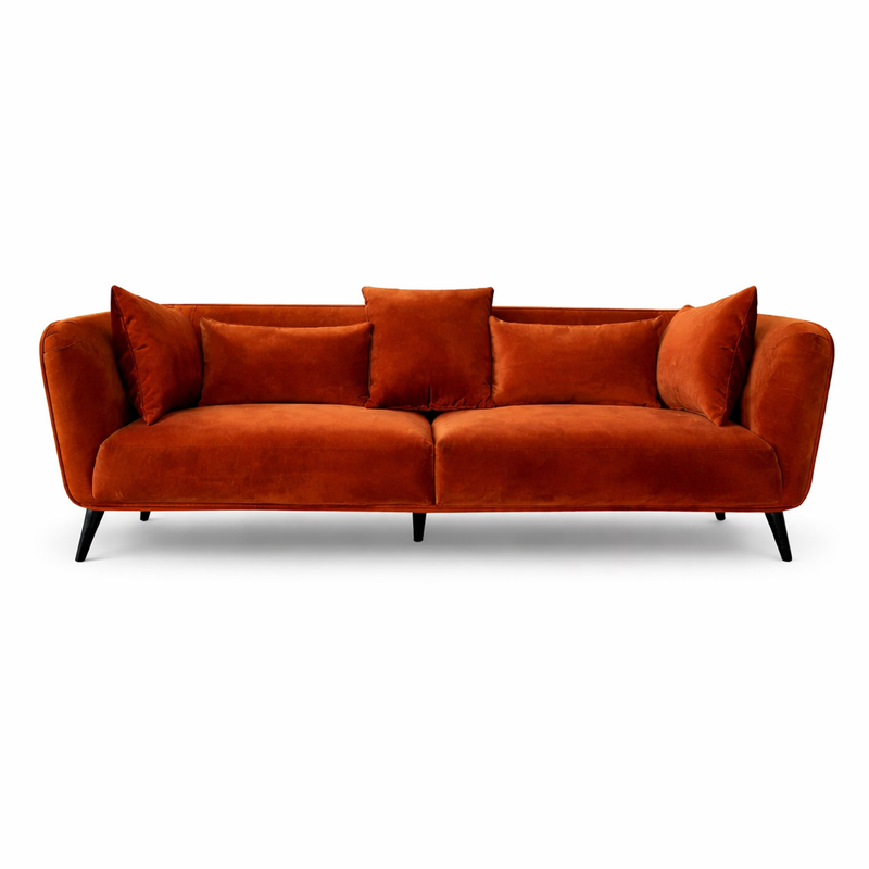 AVENUE 3-Seater Sofa MEG 64 - orange velvet