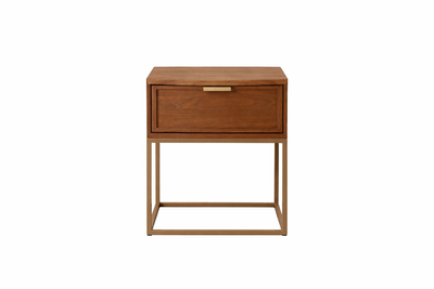 ZACK Bedside Table - walnut / light brown