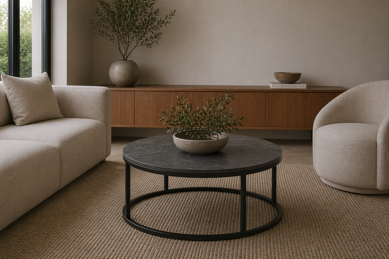 SPIRO Round Coffee Table 80cm - black