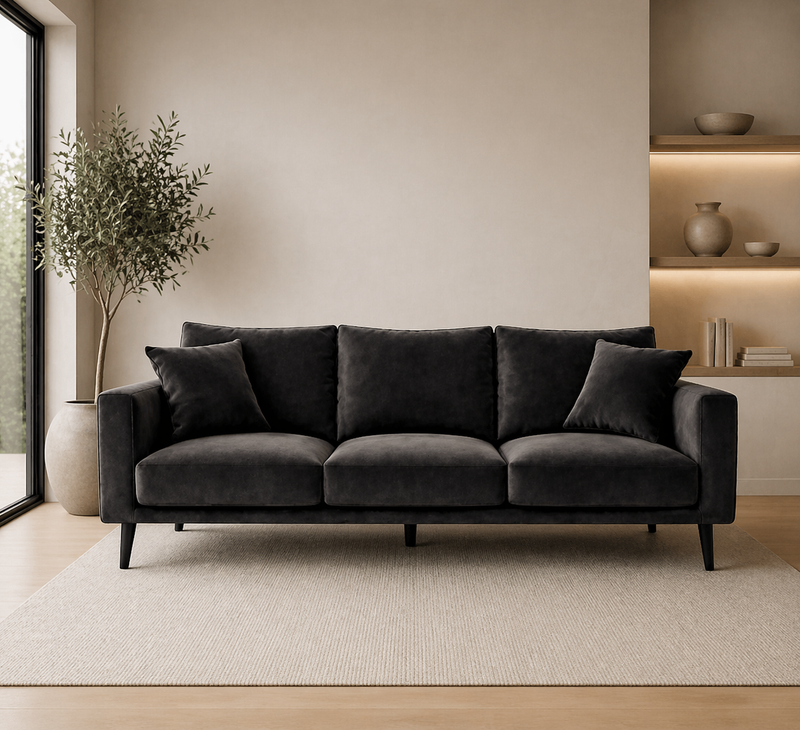 CONNIE 3-Seater Sofa VELUTTO 19 - graphite velvet
