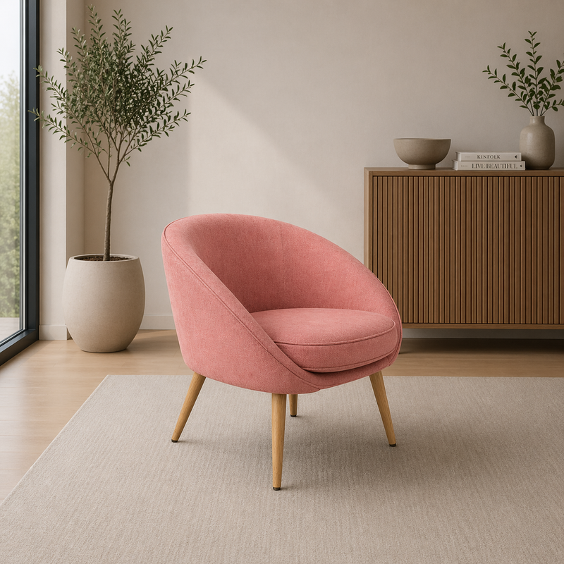 CURVED Armchair - pink