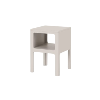 Leon Bedside Table (White - Beige)