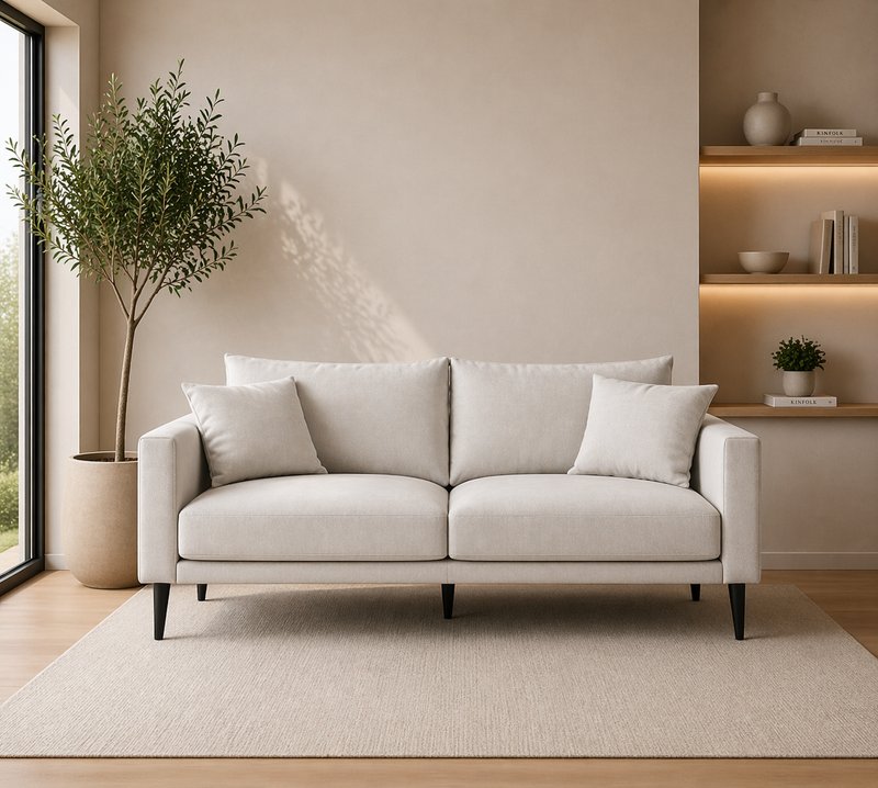 CONNIE 2-Seater Sofa COMO PEBBLE - light grey