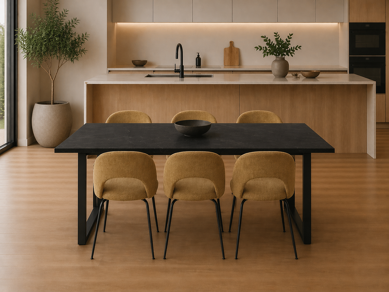 AMBLE Dining Table Izmir Melamine 160cm - black