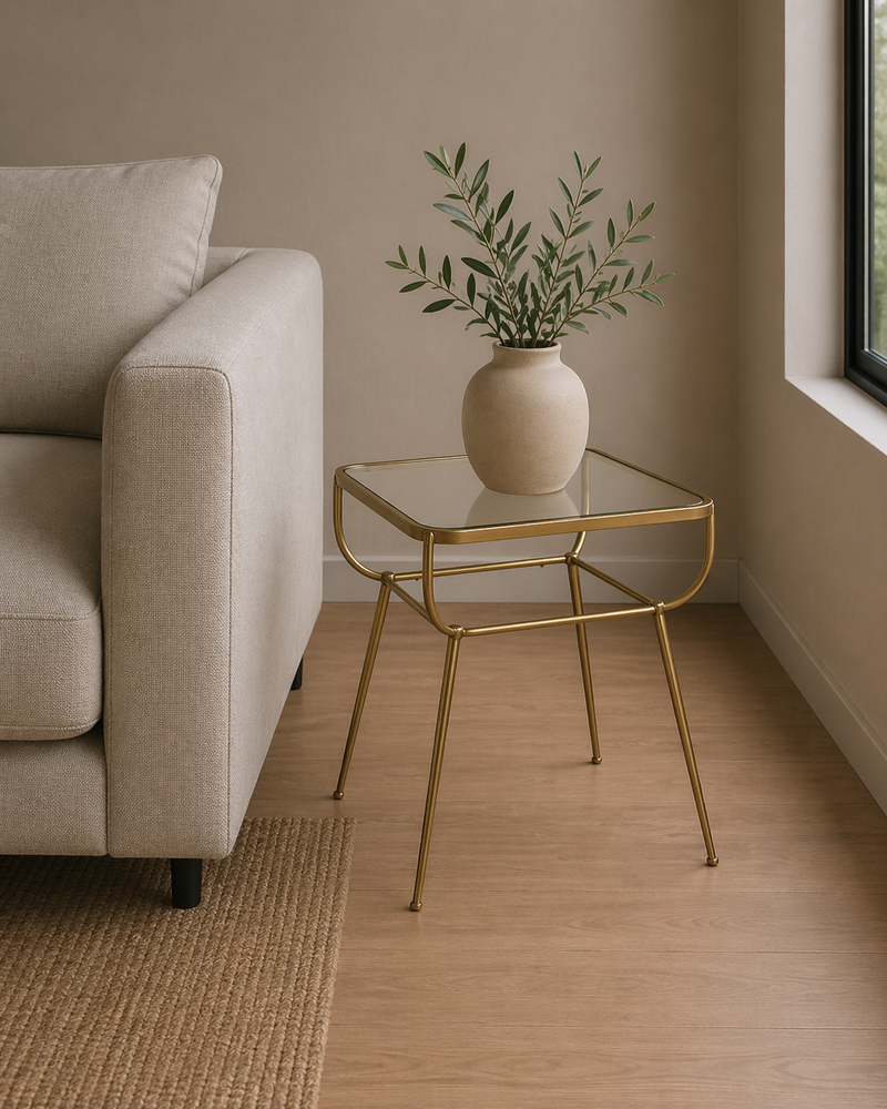 AMAZING End Table - antique brass