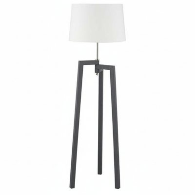 TRIPOD Wood Floor Lamp - black / grey