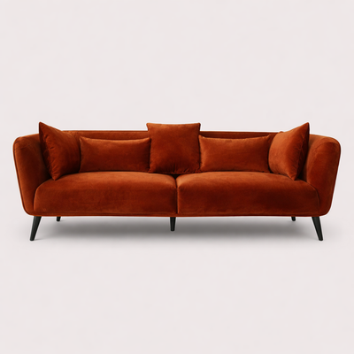 AVENUE 3-Seater Sofa MEG 64 - orange velvet