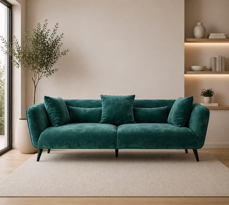 AVENUE 3 Seater MEG 26 -  teal velvet