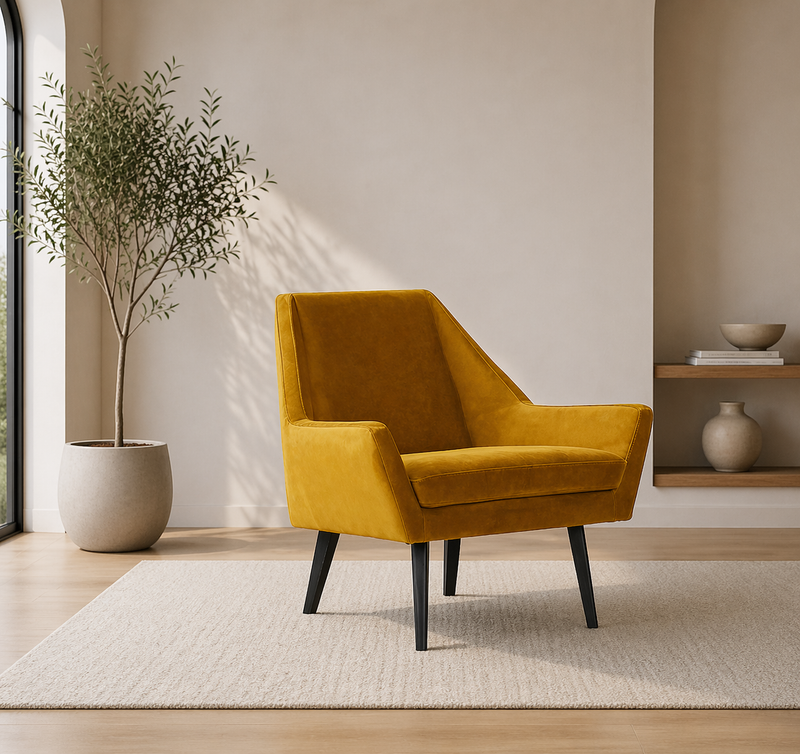 CARLTON Armchair MEG 63 - yellow velvet