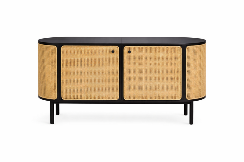 HYGGE Sideboard - black oak & cane