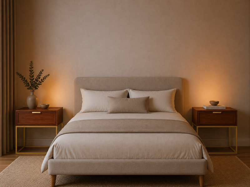 ZACK Bedside Table - walnut / light brown
