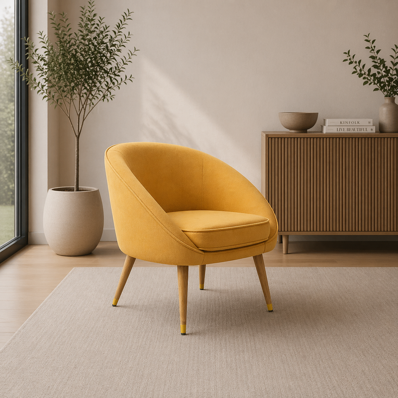 CURVED Armchair - mustard
