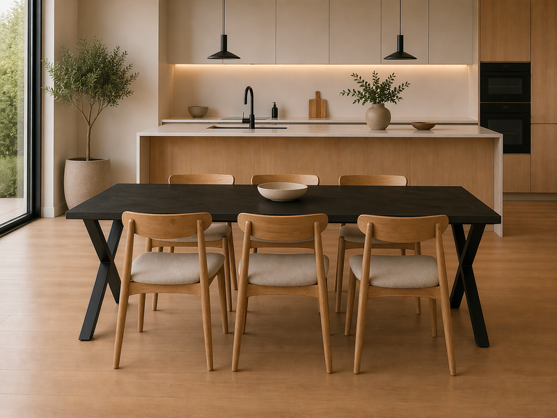 NATE Rectangle Dining Table 180cm - smoked oak