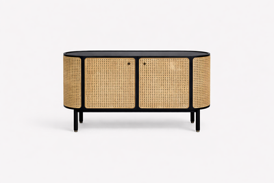 HYGGE Sideboard - black oak & cane