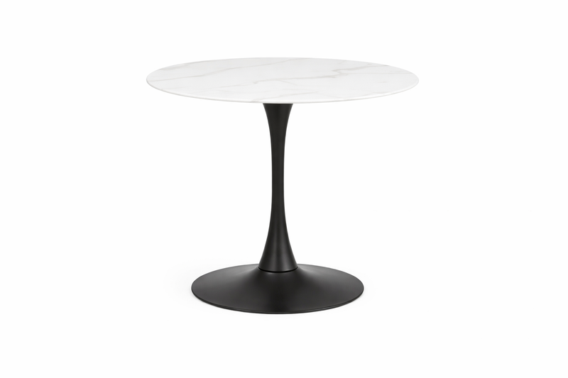 CIRCE Dining Table 80cm - white glass