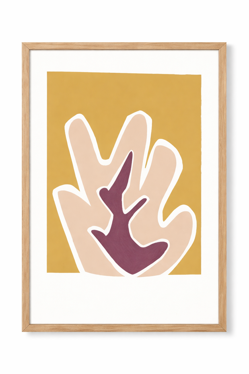 ABSTRACT Art 45x65cm oak frame