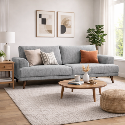 BENJAMIN 3-Seater Sofa SENSE 38 - grey