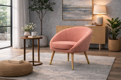 CURVED Armchair - pink