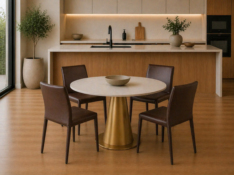 OLLIE Dining Chair - Cognac (PU Leather).