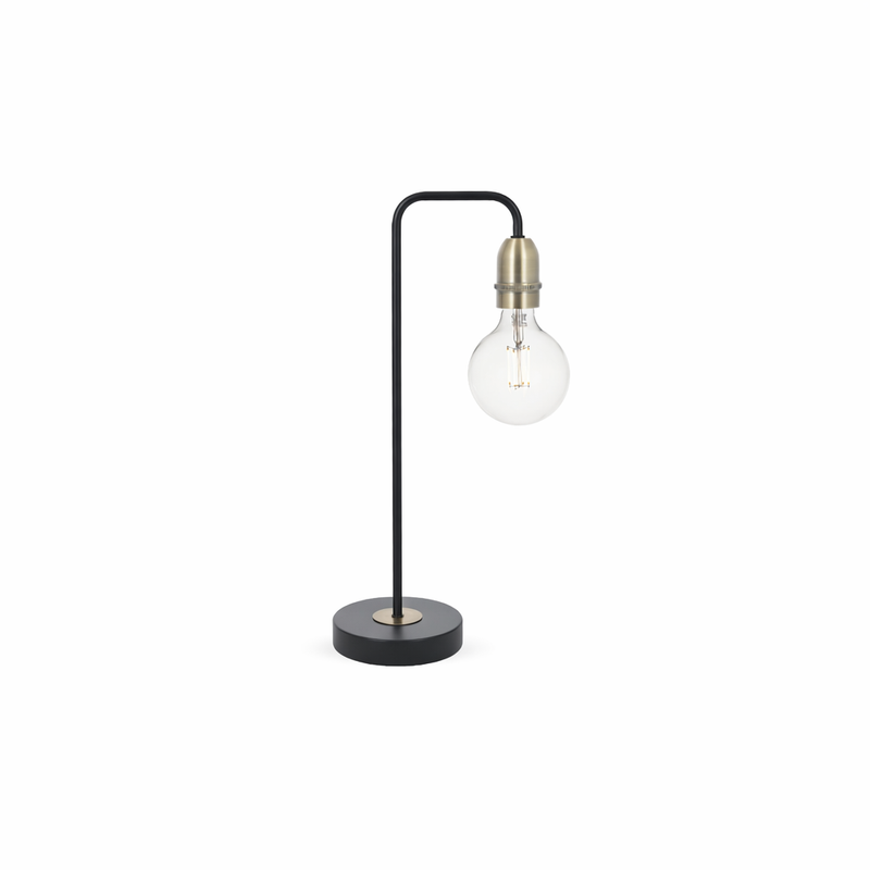 KIEFER Table Lamp - black & antique brass  (Vintage E27)