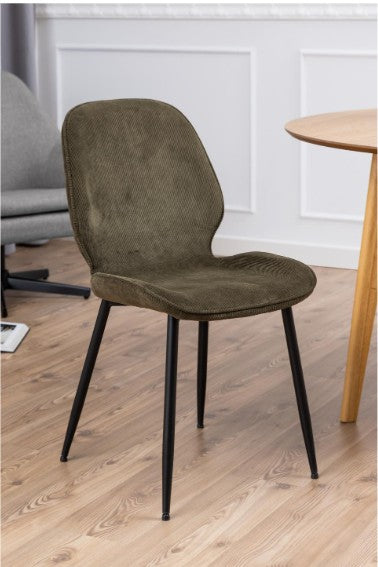 FEMKE Dining Chair - olive green / black