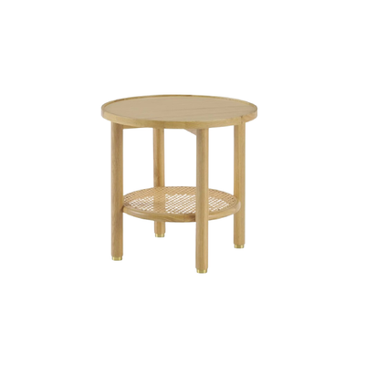 Polo Side Table (Oak & Rattan)